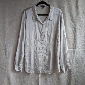 Eileen Fisher Ivory Crinkle Silk Blouse
